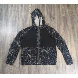 Fabletics Jiae Lightweight Jacket Black White Scribble Women's Size Large